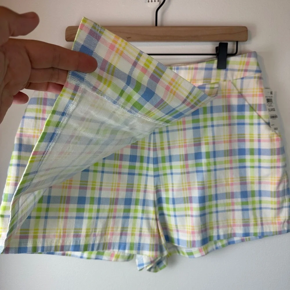 BAR III White & Pastel Multicolor Melody Plaid Skort NWT | Size XL